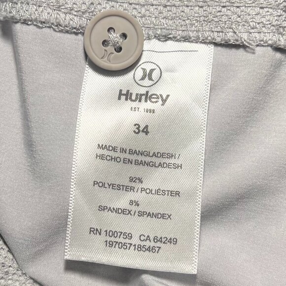 🌟 Hurley Men’s Walk Shorts – Size 34 – Light Gray 🌟 - Picture 9 of 10
